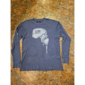 Thermal Long Sleeve Skull Graphic XXL gray American Biker themed Made In Usa(A73